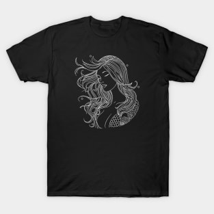 Minimalism mermaid lines T-Shirt